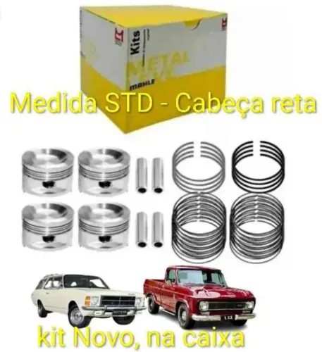 Pistão e Anéis Opala 4cc Metal Leve