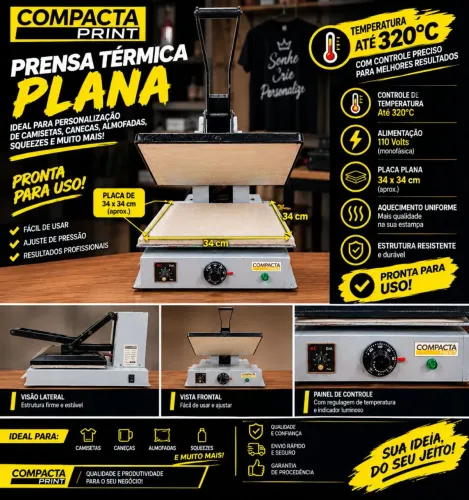 Prensa térmica de sublimação