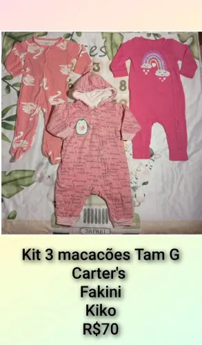 Kit 3 macacões Tam G