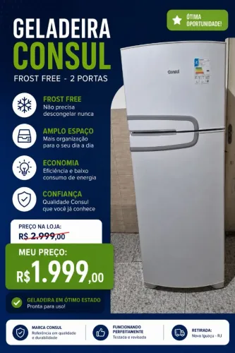 Geladeira Consul Novíssima Frost Free Duplex 340L Flex 110V CRM39ABANA