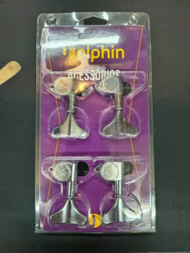 Jogo de tarraxas Dolphin para contrabaixo 4 em linha cromadas