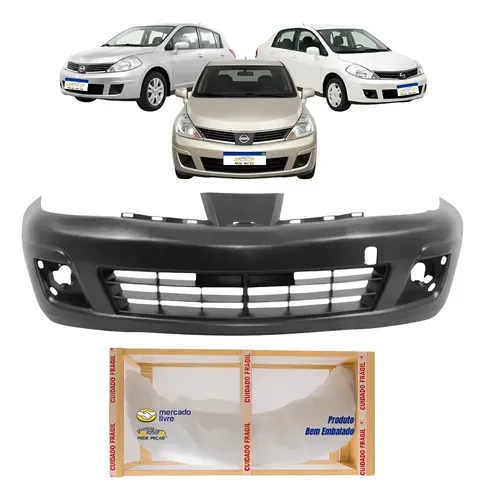 Parachoque Dianteiro Nissan Tiida 2008 09 10 11 12 2013 Novo Preto Liso Para Pintura