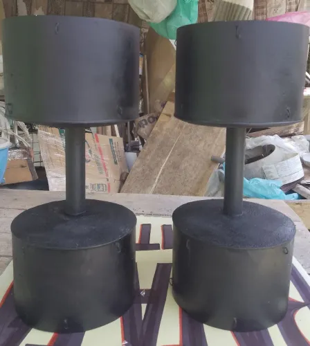 Halteres caseiros de latas fixo 13,4kg cada
