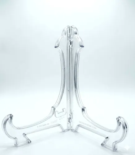 4 Suportes para Exposição de pratos em acrílico 24 cm, resistente. Marca Nihon Shikko.