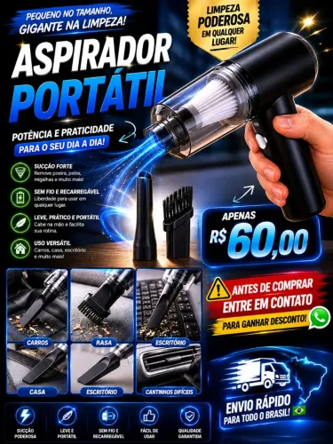 Aspirador de pó portátil bivolt