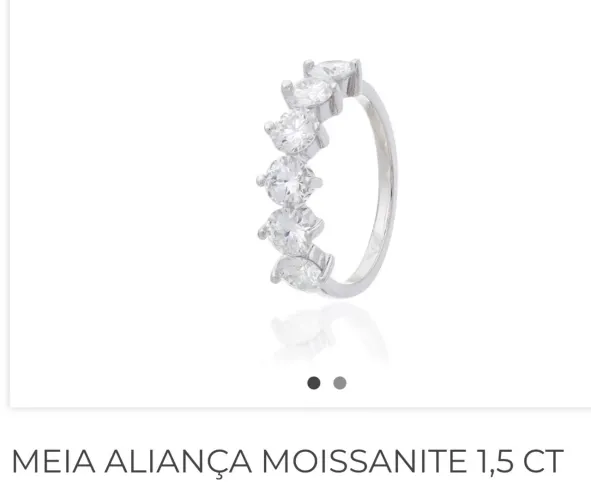 Meia aliança em moissanite 