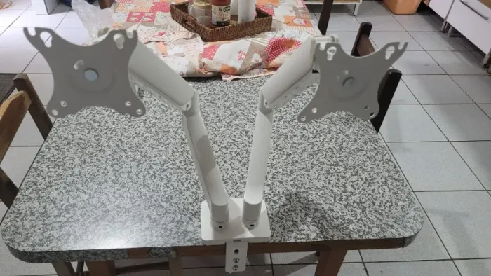 Suporte Articulado Duplo Bluecase Ergo Flexy 17" a 32" Branco
