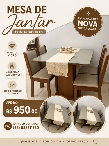 Mesa com 4cadeiras