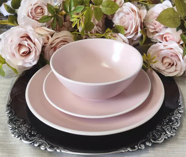 NOVO - Aparelho de Jantar Rosa Mason Cash - 18 peças