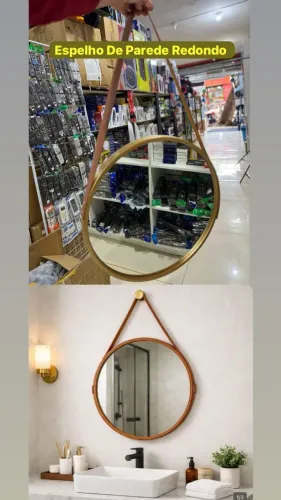 Espelho Decorativo Redondo Moderno - Ideal para Banheiro e Quarto