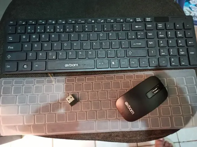 Kit Teclado E Mouse Wireless Sem Fio Slim Com Membrana De Silicone