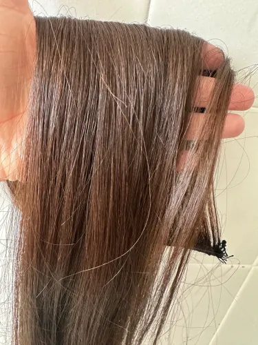 Mega Hair na tela Cabelo Humano 60 cm Castanho médio/claro natural 
