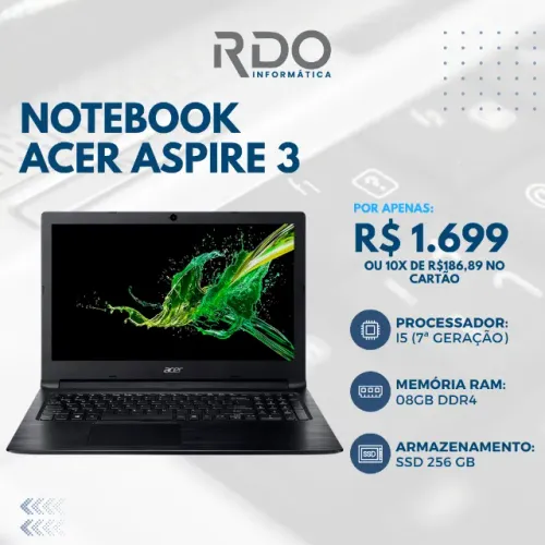 Notebook Acer Aspire 3 I5 7A 08GB RAM DDR4