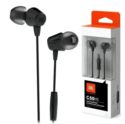 Fone De Ouvido Intra Auricular Jbl C50hi In-ear, Com Microfone,(novo Com Caixa Aberta