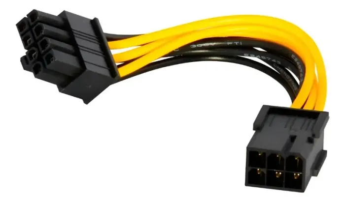 Cabo Adaptador Energia Placa de Vídeo 6 pinos Para 8 pinos PCI-e PCI Express
