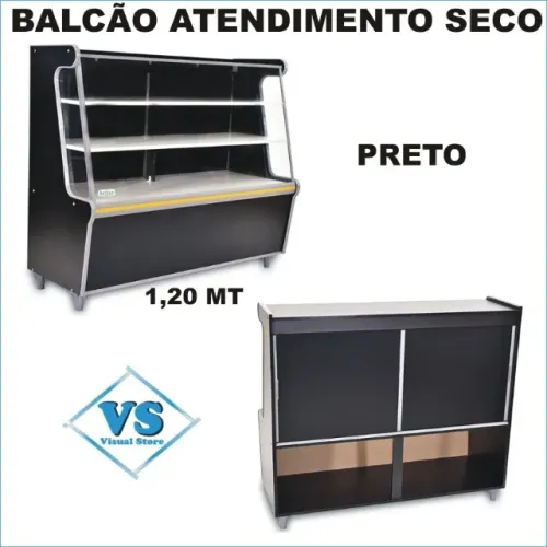 Balcão seco em MDF 1,20 mts Cor Preto