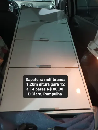 Sapateira mdf branca até 12 a 14 pares
