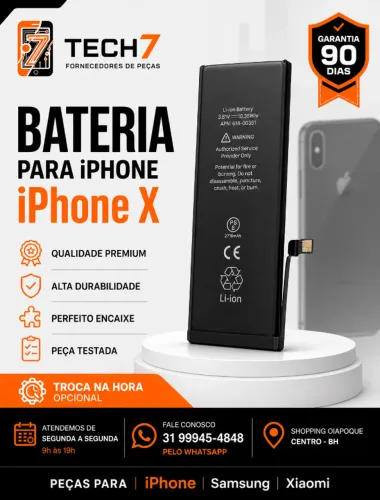 Bateria para iPhone X - Garantia 90 Dias