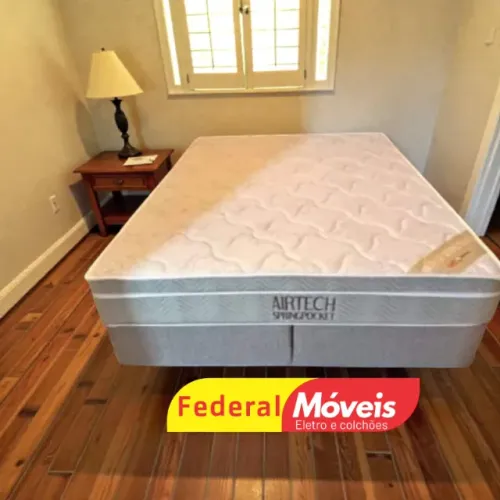 Cama Box Casal Colchão Queen + Base 1,58m (sem cabeceira) - Últimas Unidades!