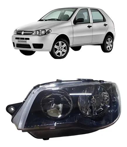Farol Esquerdo Palio 2004 A 2017 Máscara Negra Esquerdo/motorista