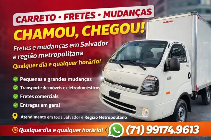 Carretos, fretes e mudanças em Salvador e Região Metropolitana - Bongo Caminhão 