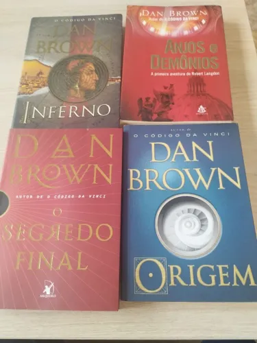 LIVROS DAN BROWN (1)Anjos e Demônios/ 2) O Segredo Final/ 3) Origem/ 4) Inferno