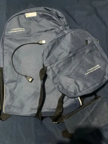 Kit mochila, bolsa e estojo.