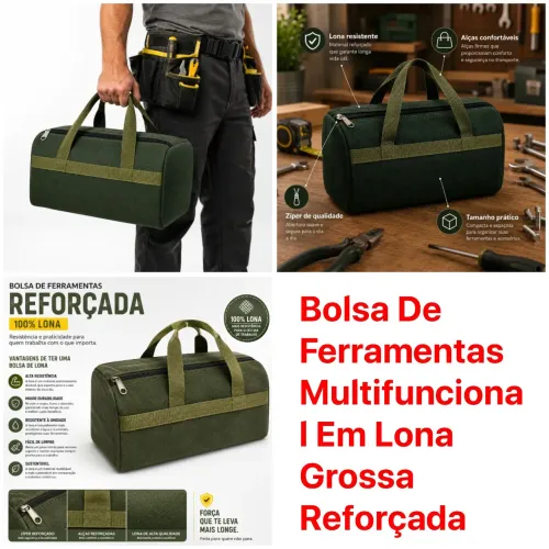 Bolsa De Ferramentas Multifuncional Em Lona Grossa Reforçada