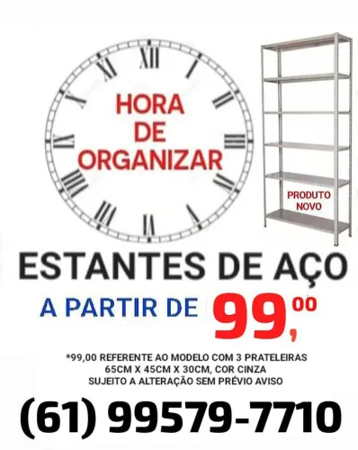 Kit Prateleiras Reguláveis Estantes de Aço - Somente Produtos Novos - A partir de 99,00