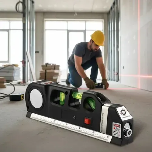 Trena com nível a laser 4 em 1 para medições e alinhamento em obras