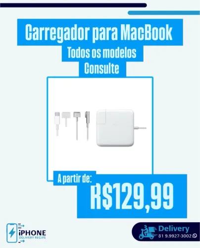 Carregador para MacBook (todos os modelos ) loja física Recife