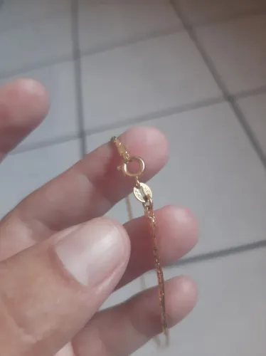 Cordão foliado ouro 18k