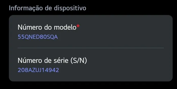 TV LG QNED 55" tela quebrada