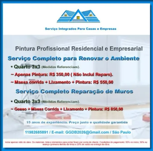 Pintura Profissional Casas, Apartamentos, Lojas e escritorios