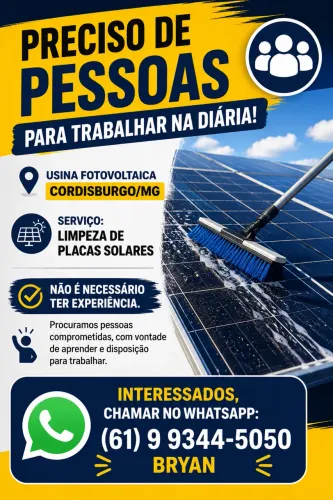 ? PRECISO DE PESSOAS PARA TRABALHAR NA DIÁRIA ?