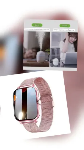 Kit Novo na caixa Relógio SmartWatch 2 pulseiras + mini umidificador