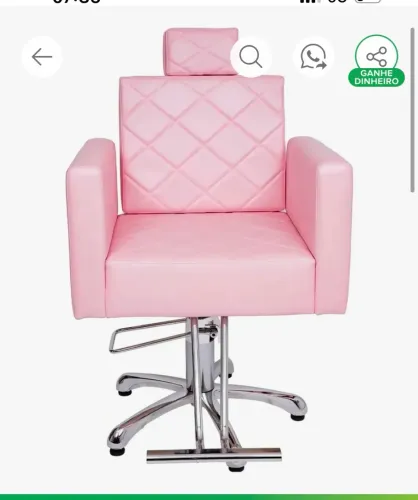 Cadeira para salão seminova rosa