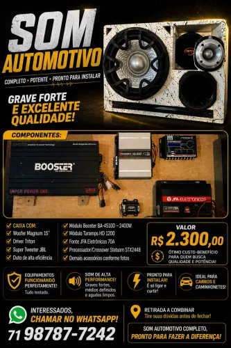 Som Automotivo Completo - Grave Forte e Excelente Qualidade
