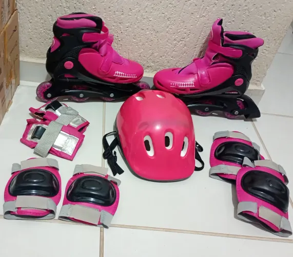 Kit Patins Rosa