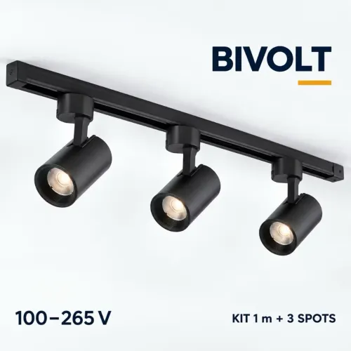 Kit trilho com 3 Spots
