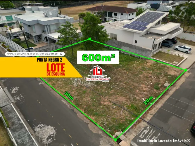 Ponta Negra 2, Lote medindo 600m² de esquina, Pronto para edificar a sua casa térrea ou du