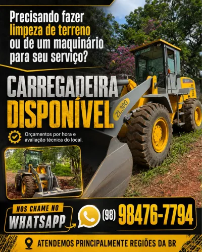Máquina cavadeira para limpeza de terreno