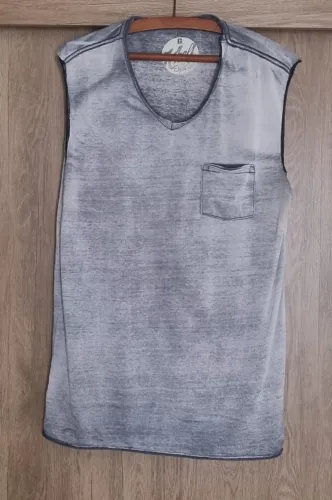 camiseta regata machao cinza estonada khelf semi nova