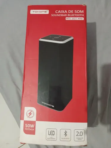 Caixa de Som Soundbar Bluetooth 50W RMS Portátil USB FM Tomate