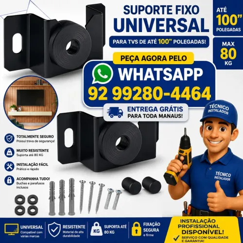 Suporte TV Universal 14" a 100" Completo com Parafusos | Entrega Grátis