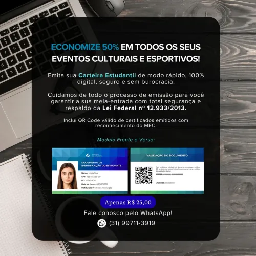 Carteira de Estudante - R$ 25,00
