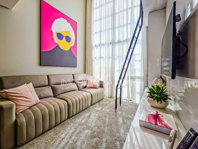 Apartamento mobiliado 85m² com suíte Alto da Glória