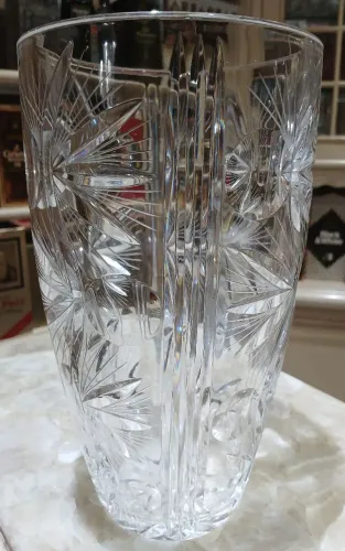 Vaso Vintage Cristal Bohemia Anos 80 Lapidado 26cm - Original