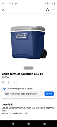 Cooler de rodinha 61,5 litros