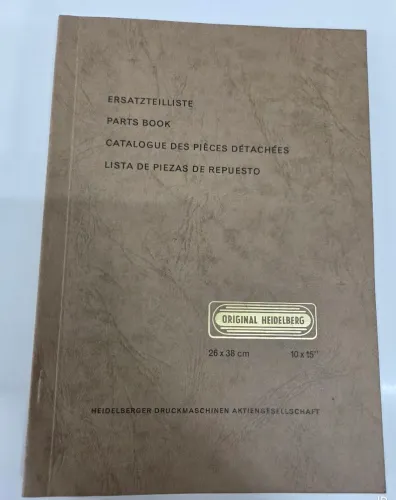 Manual Lista de Peças de Reposição - Heidelberg de Leque - Original - Excelente estado